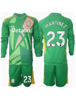 Otroške Nogometnih dresov Aston Villa Emiliano Martinez #23 Vratar Domači 2024-25 Dolgi rokavi (+ hlače)